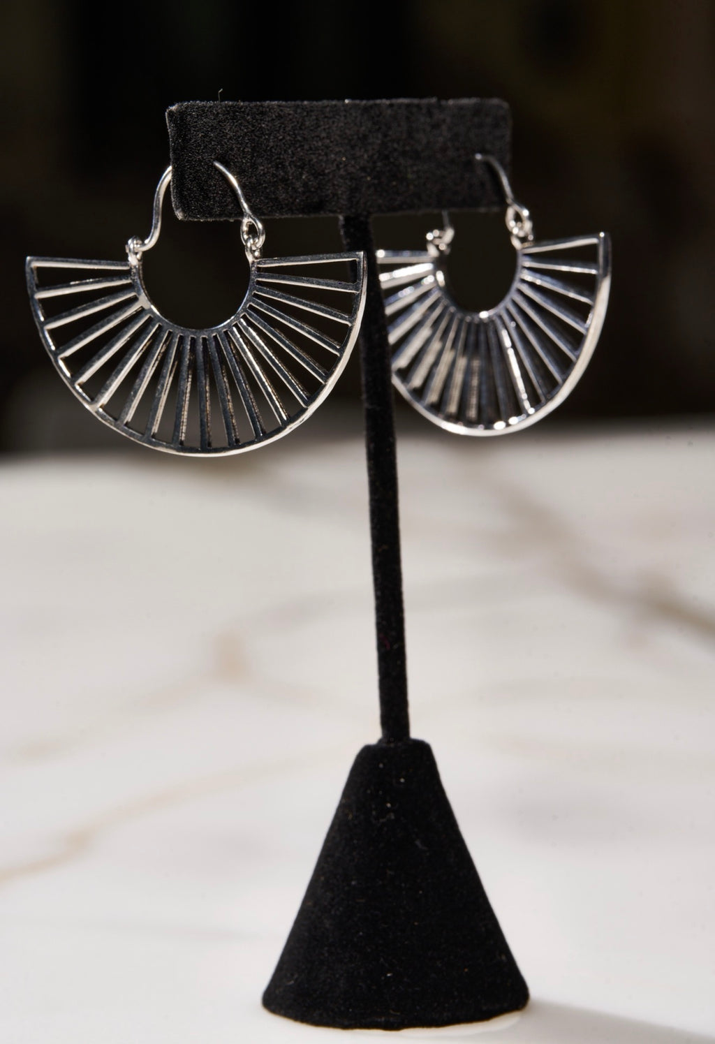 Silver Solar Empress Hoops  #33
