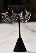 Silver Solar Empress Hoops  #33