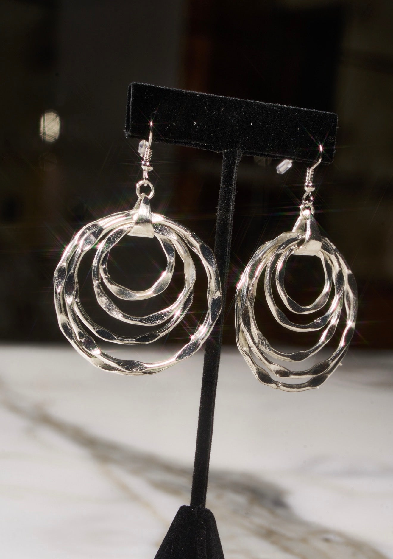 Silver Sacred Ripple Earrings #34