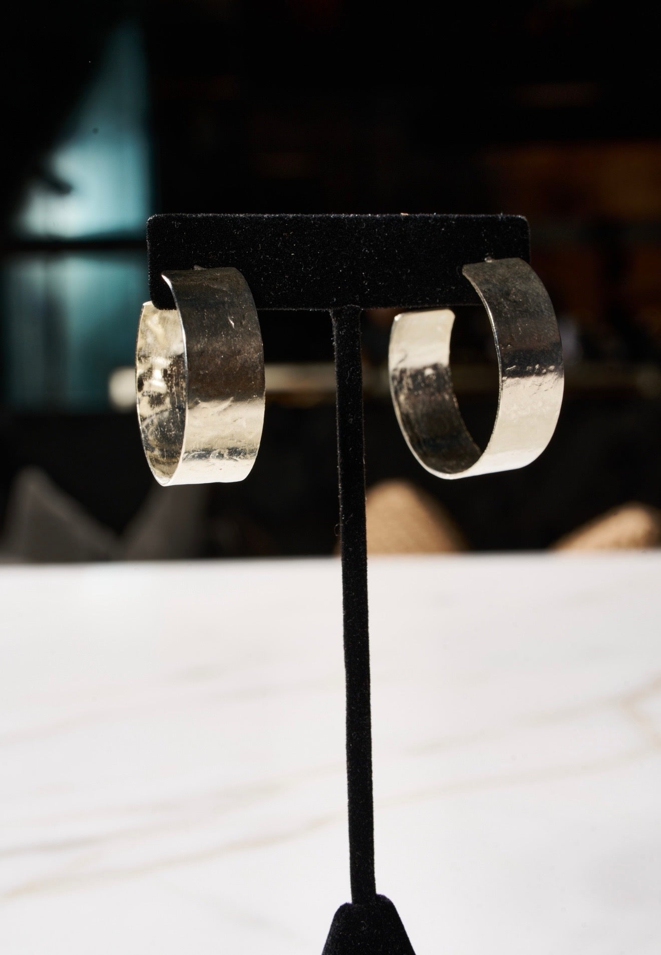 Silver Aura Hoops #37